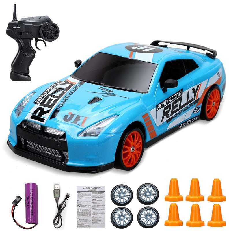 2.4G High speed Drift Rc Car 4WD Toy Remote Control AE86 Model GTR Vehicle Car RC Racing Cars Toy for Children Christmas Gifts Achei alí