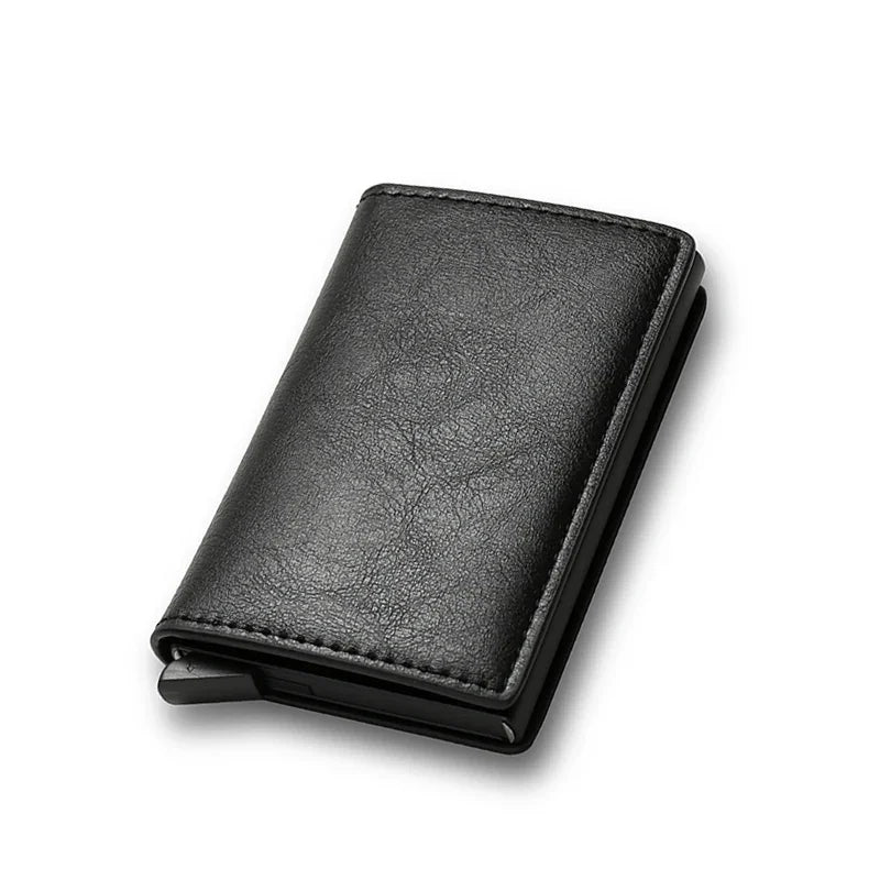 Carbon Fiber Card Holder Men Wallets Rfid Black Leather Minimalist Wallet Women Gifts For Men Personalized Carteira Masculina Achei alí