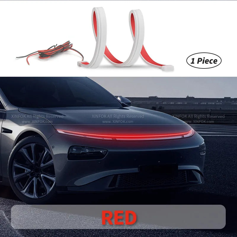 XINFOK LED Car Hood Lights Strip Universal Auto Decorative Atmosphere Lamps Ambient Lights For Car Daytime Running Lights DRL 12 Achei alí