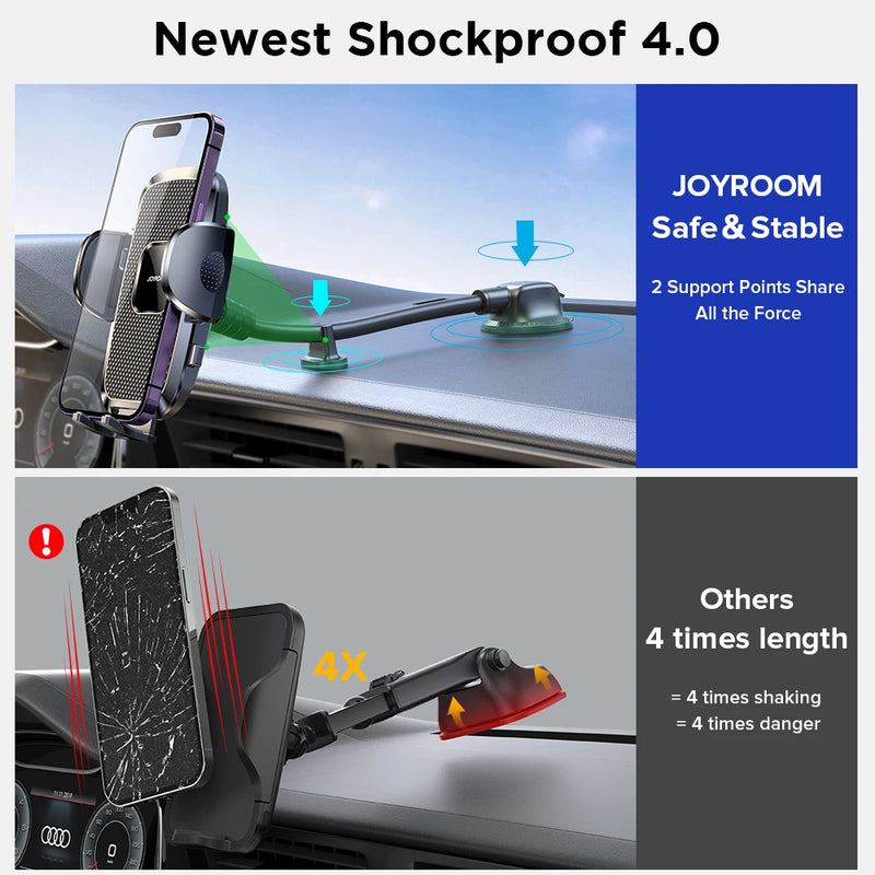 Dashboard Phone Holder for Car【360° Widest View】9in Flexible Long Arm, Universal Handsfree Auto Windshield Air Vent Phone Mount Achei alí