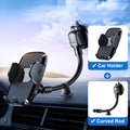 Dashboard Phone Holder for Car【360° Widest View】9in Flexible Long Arm, Universal Handsfree Auto Windshield Air Vent Phone Mount Achei alí