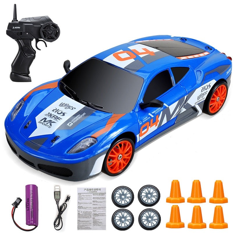 2.4G High speed Drift Rc Car 4WD Toy Remote Control AE86 Model GTR Vehicle Car RC Racing Cars Toy for Children Christmas Gifts Achei alí