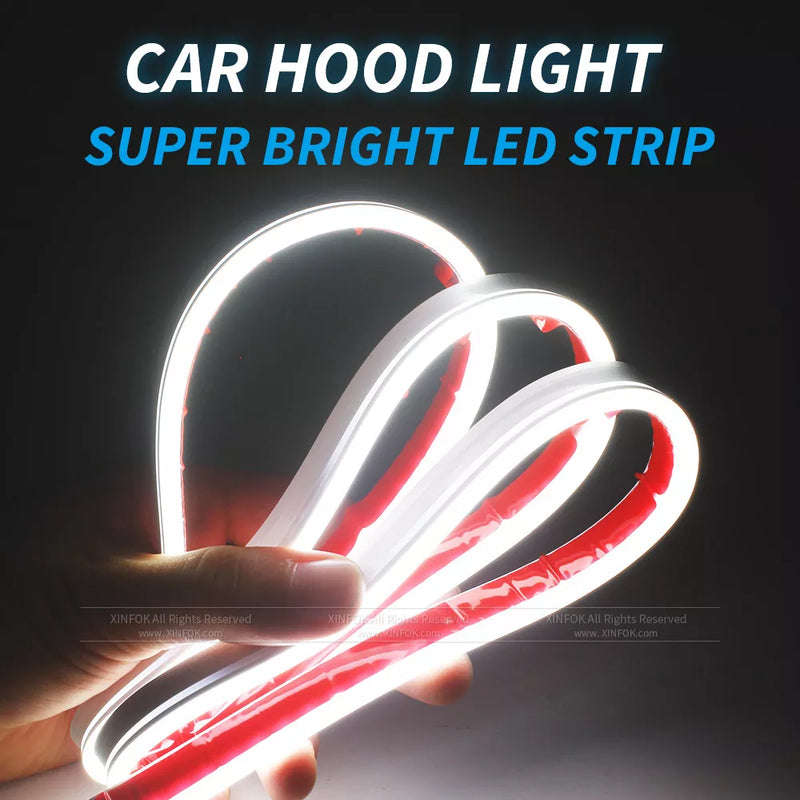 XINFOK LED Car Hood Lights Strip Universal Auto Decorative Atmosphere Lamps Ambient Lights For Car Daytime Running Lights DRL 12 Achei alí