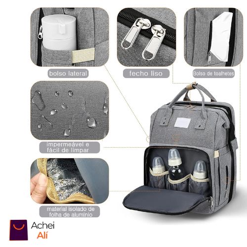 Baby Bag - Mochila Multifuncional com Berço Achei alí