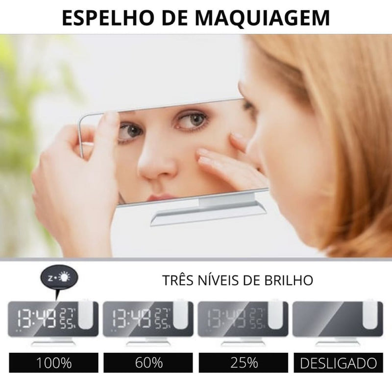 Novo Despertador digital Led Com Rádio! Com função Soneca e Alarme Achei alí