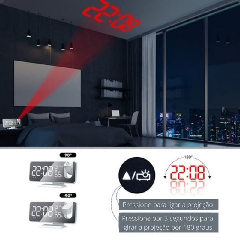 Novo Despertador digital Led Com Rádio! Com função Soneca e Alarme Achei alí